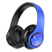 HKM-912915 Foldable Illuminated Bluetooth Earphones with Soft Protein Cushions and Integrated Microphone for Hands-Free Calling
