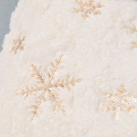 HKM-912915 Plush Snowflake Sequin Rabbit Hair Pillow Cover - Decorative Cushion Cover in Gold and Silver 45x45cm