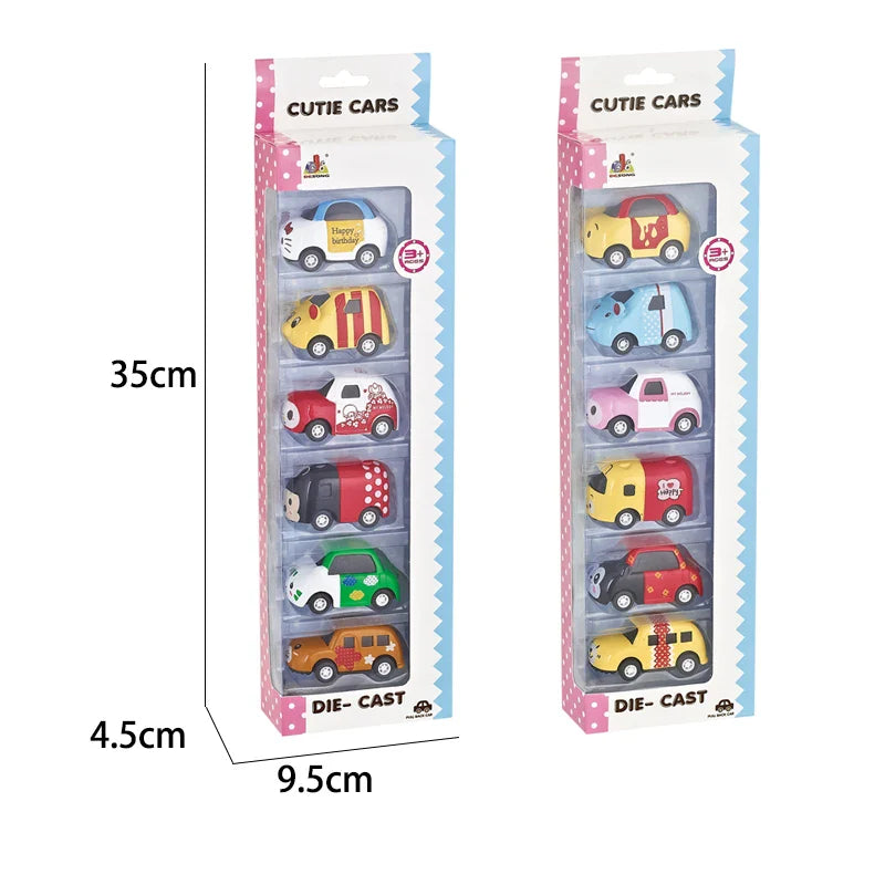 HKM-913107 Cute 1/64 Scale Pull Back Metal Model Car - Alloy Truck Toy for Kids Ages 3 and Up