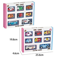 HKM-913107 Cute 1/64 Scale Pull Back Metal Model Car - Alloy Truck Toy for Kids Ages 3 and Up