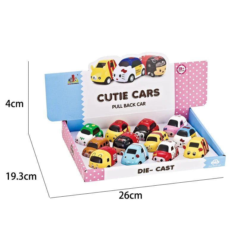 HKM-913107 Cute 1/64 Scale Pull Back Metal Model Car - Alloy Truck Toy for Kids Ages 3 and Up