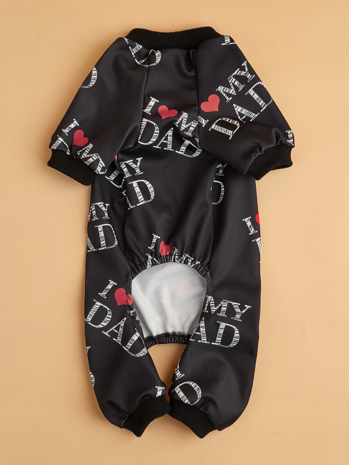 HKM-913107 Lightweight Summer Dog Jumpsuit in Black and White - Casual Four-Corner Sweater Design