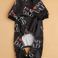 HKM-913107 Lightweight Summer Dog Jumpsuit in Black and White - Casual Four-Corner Sweater Design