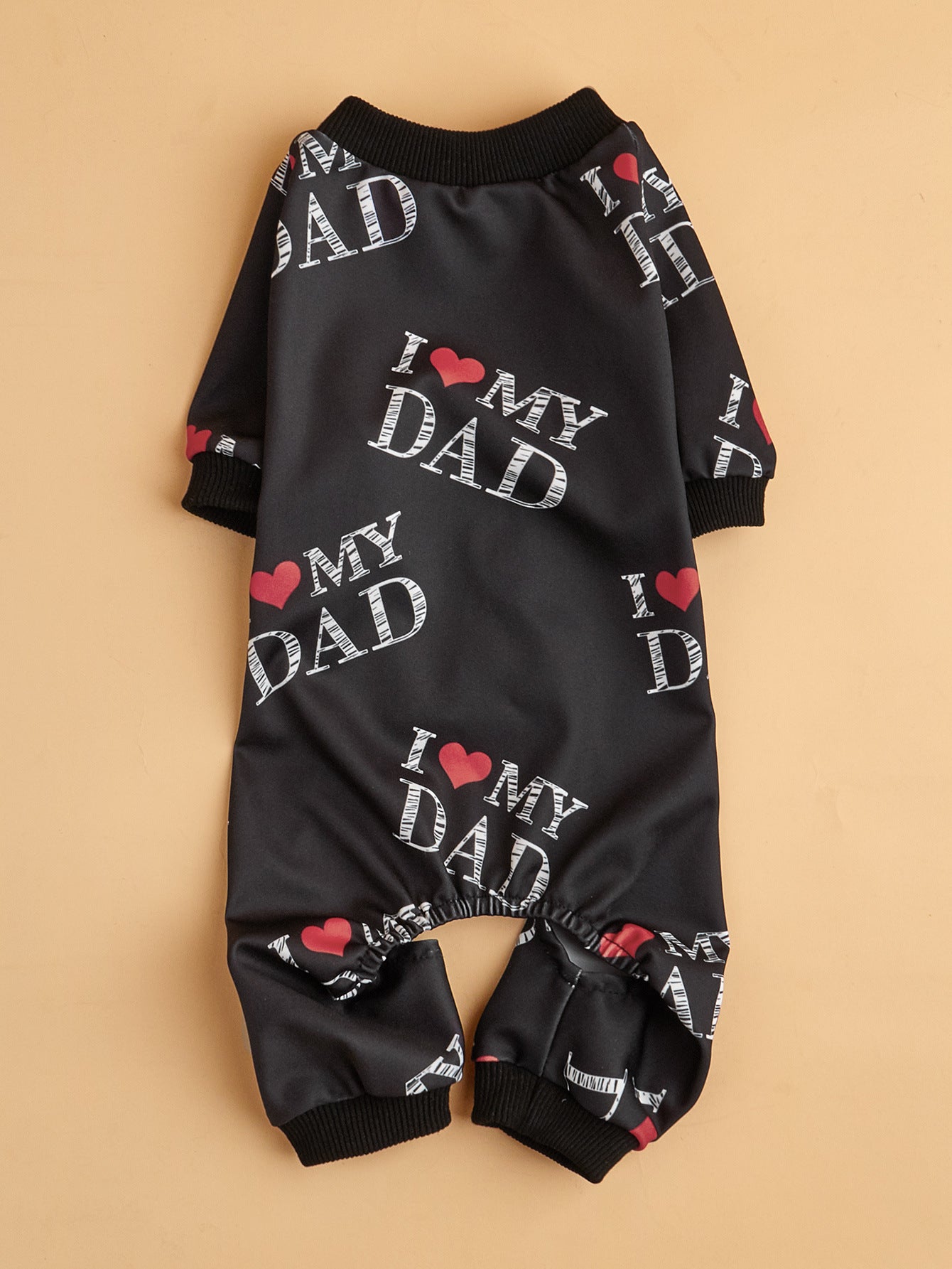 HKM-913107 Lightweight Summer Dog Jumpsuit in Black and White - Casual Four-Corner Sweater Design
