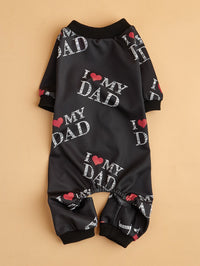 HKM-913107 Lightweight Summer Dog Jumpsuit in Black and White - Casual Four-Corner Sweater Design