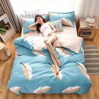 HKM-913171 Luxurious Plant Cashmere Four-Piece Bedding Set, All-Season Comfort