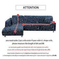 HKM-913235 Elastic Sofa Cover in Blue - High-Density Fabric with Non-Slip Design for Living Room, Easy Fit, Machine Washable