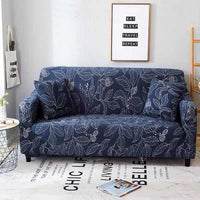 HKM-913235 Elastic Sofa Cover in Blue - High-Density Fabric with Non-Slip Design for Living Room, Easy Fit, Machine Washable