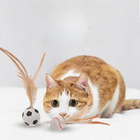 HKM-913299 Interactive Cat Feather Bouncy Balls for Self-Entertainment and Exercise