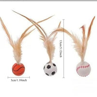 HKM-913299 Interactive Cat Feather Bouncy Balls for Self-Entertainment and Exercise