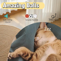 HKM-913299 Interactive Cat Feather Bouncy Balls for Self-Entertainment and Exercise