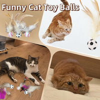 HKM-913299 Interactive Cat Feather Bouncy Balls for Self-Entertainment and Exercise