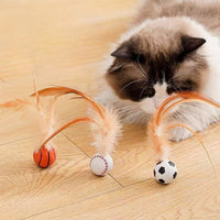 HKM-913299 Interactive Cat Feather Bouncy Balls for Self-Entertainment and Exercise