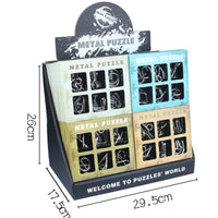 HKM-913427 Interlocking Metal Wire Puzzle Set - 6 Mind Teasers for Ages 7+ - Educational DIY Game