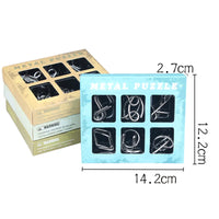 HKM-913427 Interlocking Metal Wire Puzzle Set - 6 Mind Teasers for Ages 7+ - Educational DIY Game
