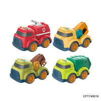 HKM-913491 Fire Engine and Ambulance Truck Toy Set with Lights and Music for Kids Ages 2-7