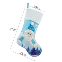 HKM-913619 Luminous Plush Christmas Socks Gift Bag with Lights - Santa & Snowman Styles