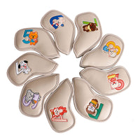 HKM-913683 Creative Minimalist Printed Golf Iron Covers - Set of 9 in Mixed Colors