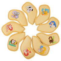 HKM-913683 Creative Minimalist Printed Golf Iron Covers - Set of 9 in Mixed Colors