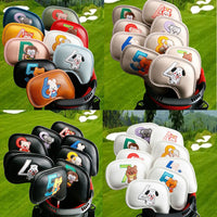 HKM-913683 Creative Minimalist Printed Golf Iron Covers - Set of 9 in Mixed Colors