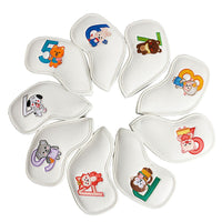 HKM-913683 Creative Minimalist Printed Golf Iron Covers - Set of 9 in Mixed Colors