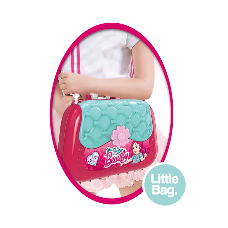 KTX-913683 Princess Makeup Kit for Kids - Pretend Play Beauty Set in Portable Box for Ages 2-7