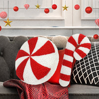 HKM-913811 Candy Decorative Plush Pillow Cushion for Creative Christmas Decor - 14 & 21 Inch Options