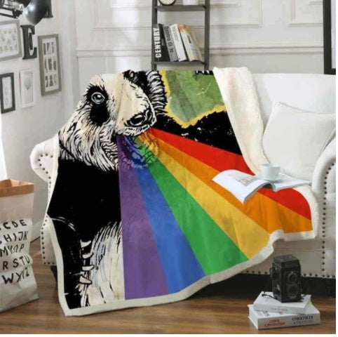 KTX-913811 Panda Series Coral Fleece Flannel Blanket - Soft and Cozy Comfort