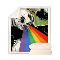 HKM-913811 Panda Series Coral Fleece Flannel Blanket - Soft and Cozy Comfort