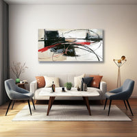 HKM-913939 Abstract Lines Handmade Oil Painting on Canvas - Unstretched Wall Art for Home Decor