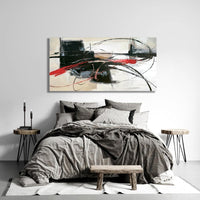 HKM-913939 Abstract Lines Handmade Oil Painting on Canvas - Unstretched Wall Art for Home Decor