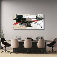 HKM-913939 Abstract Lines Handmade Oil Painting on Canvas - Unstretched Wall Art for Home Decor