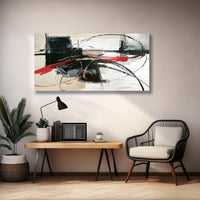 HKM-913939 Abstract Lines Handmade Oil Painting on Canvas - Unstretched Wall Art for Home Decor