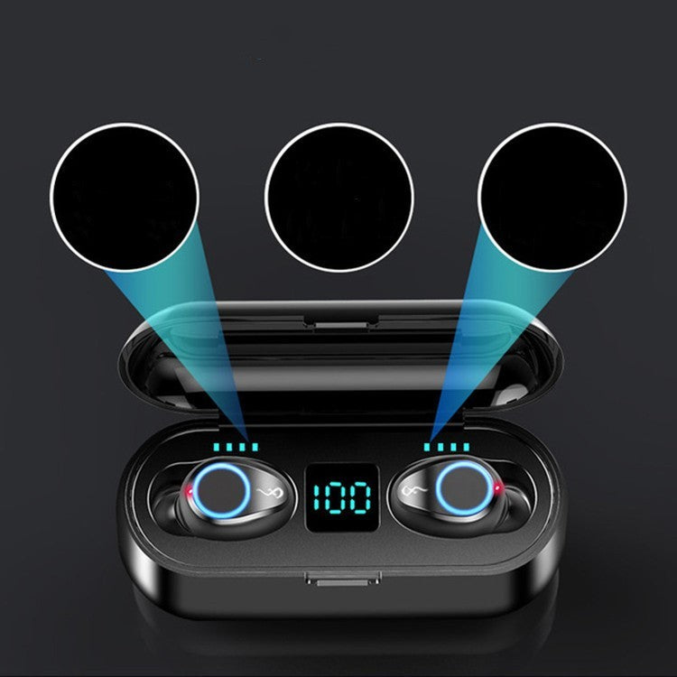 HKM-914067 Wireless Bluetooth Stereo Headset with Power Display and Voice Control, In-Ear Design, 10m Range