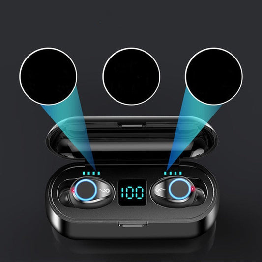 HKM-914067 Wireless Bluetooth Stereo Headset with Power Display and Voice Control, In-Ear Design, 10m Range