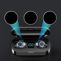 HKM-914067 Wireless Bluetooth Stereo Headset with Power Display and Voice Control, In-Ear Design, 10m Range