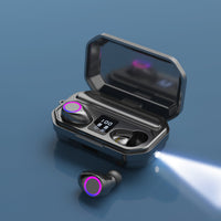 HKM-914067 Wireless Bluetooth Stereo Headset with Power Display and Voice Control, In-Ear Design, 10m Range