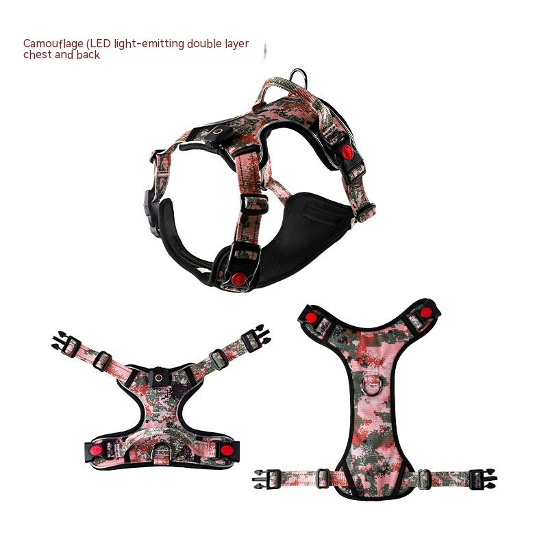 HKM-914195 LED Luminous Pet Chest Strap - Adjustable & Rechargeable, Available in Multiple Colors