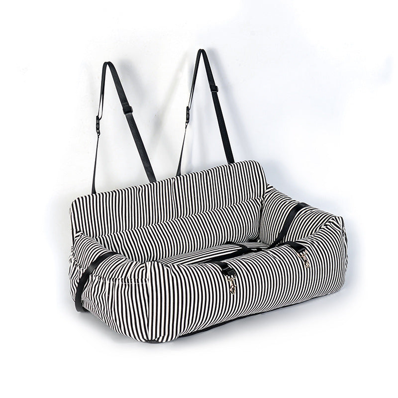 HKM-914195 Removable Pet Dog Travel Car Safety Nest - Stylish Canvas Kennel Pad in Various Colors
