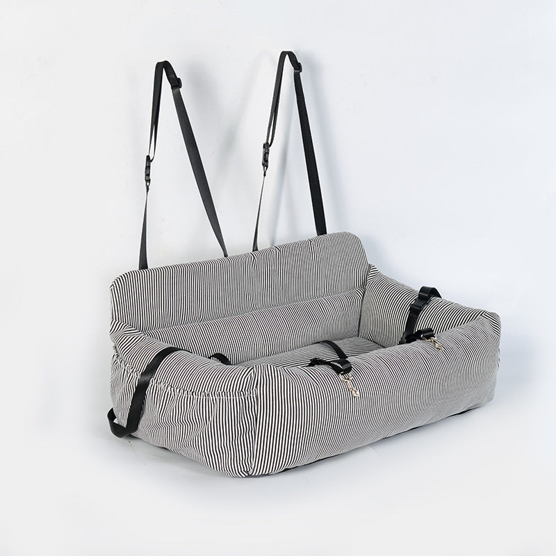 HKM-914195 Removable Pet Dog Travel Car Safety Nest - Stylish Canvas Kennel Pad in Various Colors