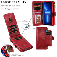HKM-914259 Multi-Function Leather Phone Case with Card Wallet and Magnetic Closure for 16 Mobile Phones