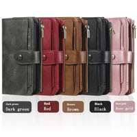 HKM-914259 Multi-Function Leather Phone Case with Card Wallet and Magnetic Closure for 16 Mobile Phones