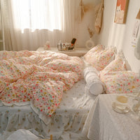 HKM-914323 Lace Floral Cotton Bed Sheet Set - Multiple Sizes Available