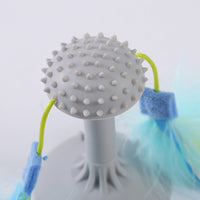 HKM-914451 Pet Toys Relaxation Double Haired Prick Head Suction Cup Cat Toy Plastic Grinding Teeth Cat Toy Cat Toy Wand