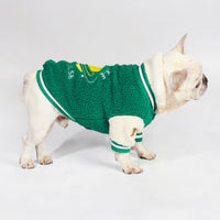 HKM-914451 Winter Dog Coat - Thick Fleece Baseball Style for Warmth in Green, Sizes L to 4XL