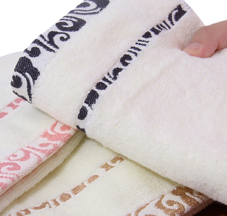HKM-914579 Thick Cotton Jacquard Face Towel - Crepe-Free, Soft & Absorbent - 33x73 cm