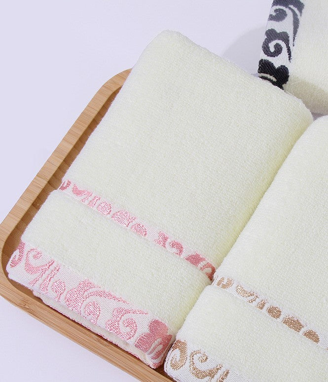 HKM-914579 Thick Cotton Jacquard Face Towel - Crepe-Free, Soft & Absorbent - 33x73 cm