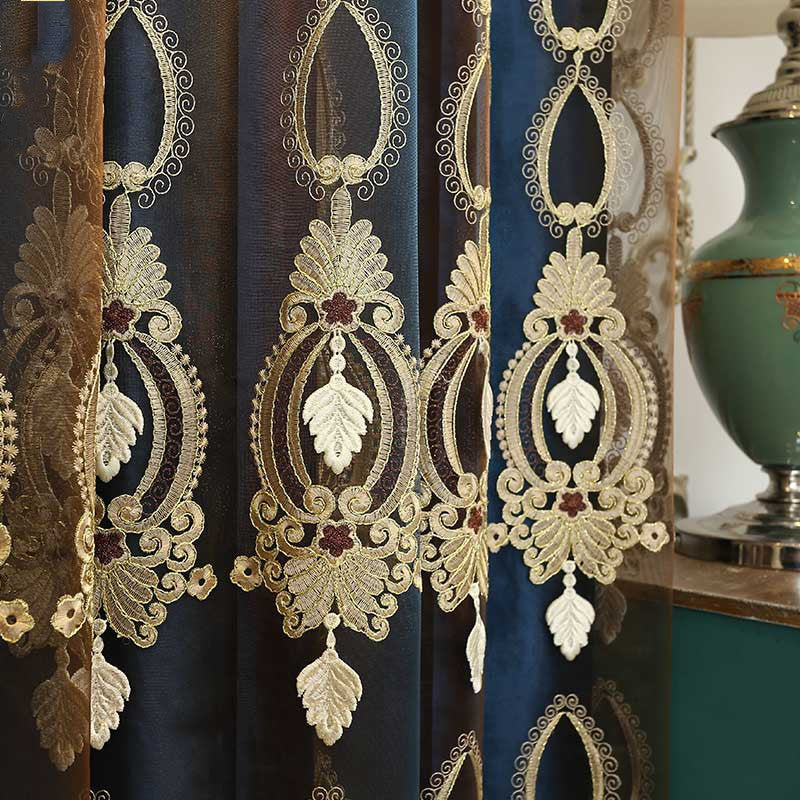 HKM-914707 Stylish Embossed Embroidered Window Screens for Living Room and Bedroom in Versatile Designs