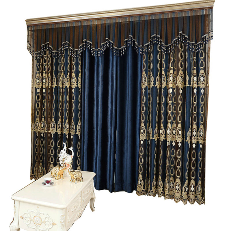 HKM-914707 Stylish Embossed Embroidered Window Screens for Living Room and Bedroom in Versatile Designs