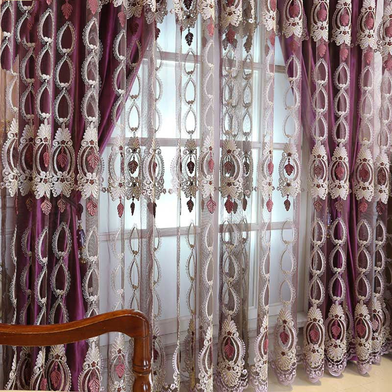 HKM-914707 Stylish Embossed Embroidered Window Screens for Living Room and Bedroom in Versatile Designs